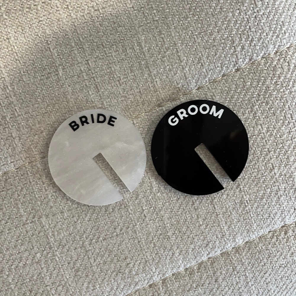Bride and Groom Drink Tags